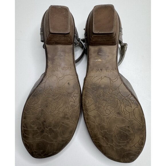 Fidji Two Tone Leather Mary Jane Shoes Size 39 EU 8 US - Picture 11 of 16